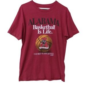 19Nine Alabama Basketball Is Life Crimson Tide Red Graphic T-Shirt Men's Medium